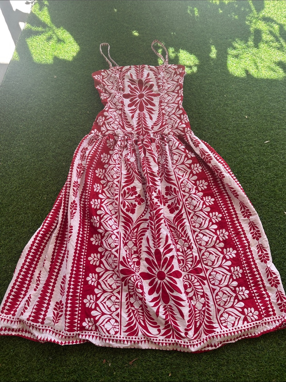 Francesca's Collections Red and White Floral Sundress
